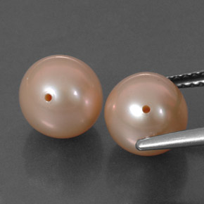Gemas de perla rosa natural de 6,73 ct, esfera / bola, opaco