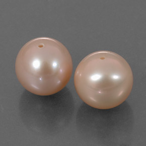 Gemas de perla rosa natural de 6,47 ct, esfera / bola, opaco