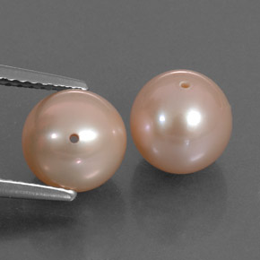 Gemas de perla rosa natural de 6,47 ct, esfera / bola, opaco