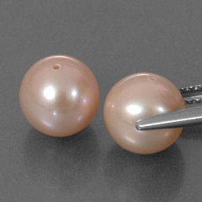 Gemas de perla rosa natural de 6,47 ct, esfera / bola, opaco