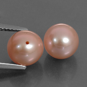 Gemas de perla rosa natural de  ct, esfera / bola, opaco