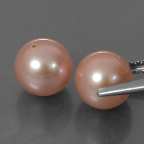 Gemas de perla rosa natural de  ct, esfera / bola, opaco