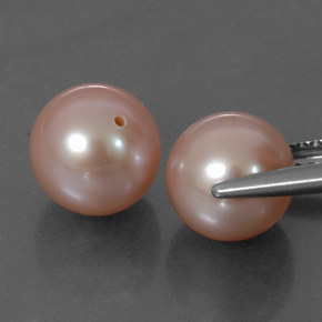 Gemas de perla rosa natural de 6,75 ct, esfera / bola, opaco