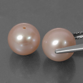 Gemas de perla rosa natural de 6,59 ct, esfera / bola, opaco