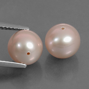 Gemas de perla rosa natural de 6,43 ct, esfera / bola, opaco