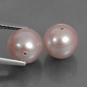 Gemas de perla rosa natural de 6,69 ct, esfera / bola, opaco