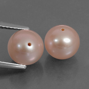 Gemas de perla rosa natural de 6,35 ct, esfera / bola, opaco