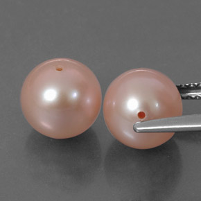 Gemas de perla rosa natural de 6,35 ct, esfera / bola, opaco