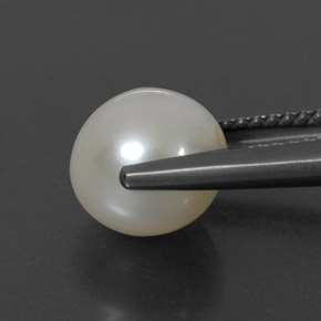 Perla Crema natural de 3.82 ct, Esfera / Bola, Opaco