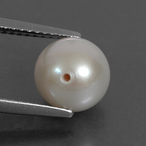 Perla crema natural de 3,60 ct, esfera / bola, opaco