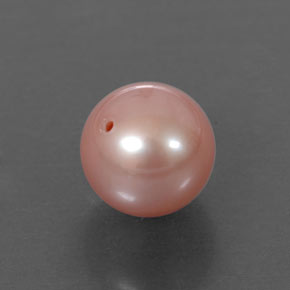 Perla rosa natural de 3,39 ct, esfera / bola, opaco