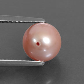 Perla rosa natural de 3,39 ct, esfera / bola, opaco