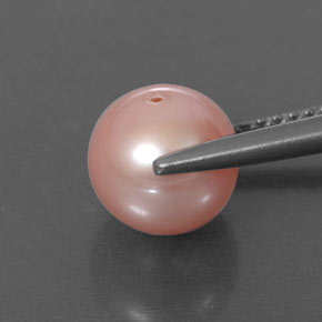 Perla rosa natural de 3,39 ct, esfera / bola, opaco