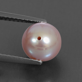 Perla Rosado plateado natural de 3.53 ct, Esfera / Bola, Opaco