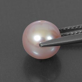 Perla Rosado plateado natural de 3.53 ct, Esfera / Bola, Opaco