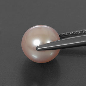 Perla rosa natural de 2,87 ct, esfera / bola, opaco
