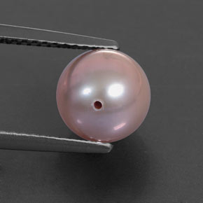 Perla Plateado rosado natural de 3.47 ct, Esfera / Bola, Opaco