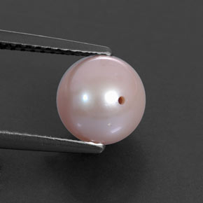 Perla rosa natural de 3,01 ct, esfera / bola, opaco