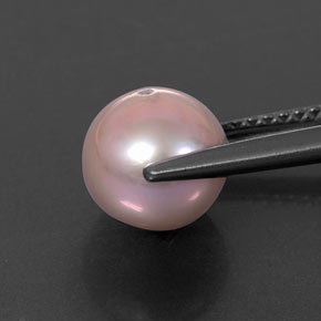 Perla plateado natural de 3,26 ct, esfera / bola, opaco