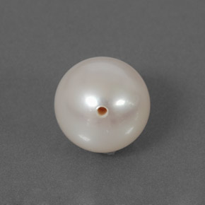 Perla Blanco plateado natural de 3.63 ct, Esfera / Bola, Opaco