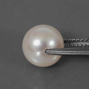 Perla blanco natural de 3,98 ct, esfera / bola, opaco