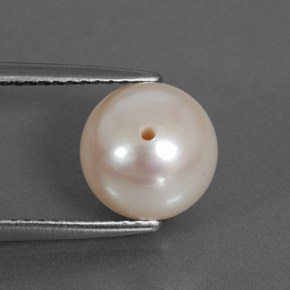 Perla blanco natural de 4,08 ct, esfera / bola, opaco