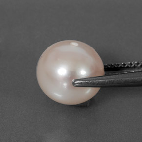 Perla blanco natural de 4,08 ct, esfera / bola, opaco