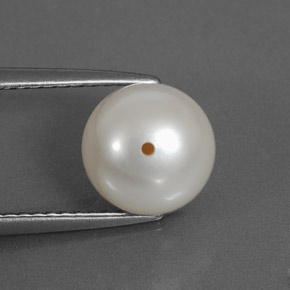 Perla blanco natural de 3,71 ct, esfera / bola, opaco