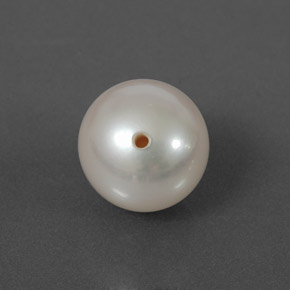 Perla Blanco plateado natural de 3.73 ct, Esfera / Bola, Opaco