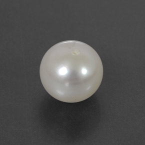 Perla Blanco plateado natural de 3.57 ct, Esfera / Bola, Opaco