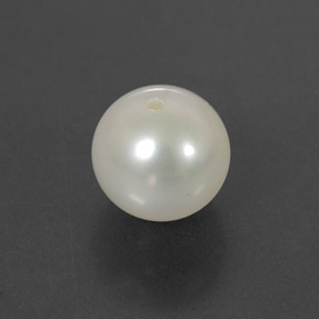 Perla blanco natural de 3,64 ct, esfera / bola, opaco