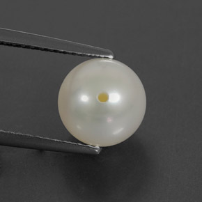 Perla blanco natural de 3,64 ct, esfera / bola, opaco