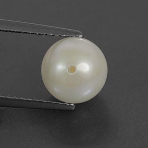 Perla blanco natural de 3,85 ct, esfera / bola, opaco