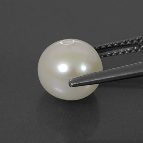 Perla blanco natural de 3,85 ct, esfera / bola, opaco