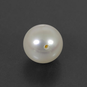 Perla blanco natural de 3,93 ct, esfera / bola, opaco