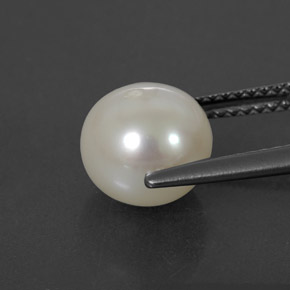 Perla blanco natural de 3,93 ct, esfera / bola, opaco
