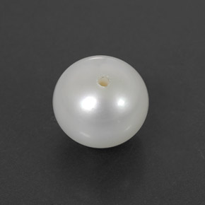 Perla Blanco plateado natural de 3.94 ct, Esfera / Bola, Opaco