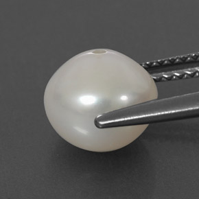 Perla blanco natural de 3,36 ct, esfera / bola, opaco