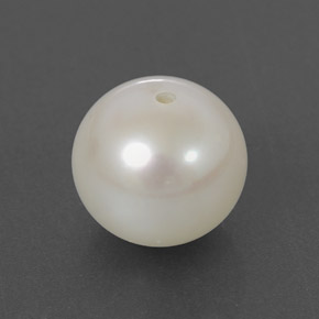 Perla Blanco plateado natural de 3.48 ct, Esfera / Bola, Opaco