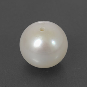Perla blanco natural de 3,49 ct, esfera / bola, opaco