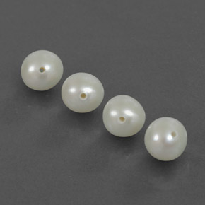 Gemas de perla blanco natural de  ct, esfera / bola, opaco