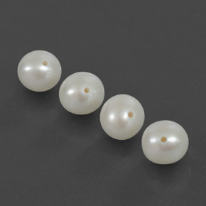 Gemas de perla blanco natural de  ct, esfera / bola, opaco