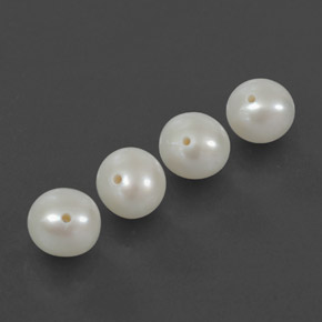 Gemas de perla blanco natural de  ct, esfera / bola, opaco