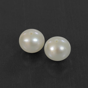 Gemas de perla blanco natural de  ct, esfera / bola, opaco