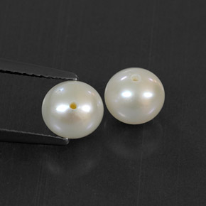 Gemas de perla blanco natural de  ct, esfera / bola, opaco