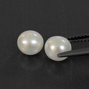 Gemas de perla blanco natural de  ct, esfera / bola, opaco