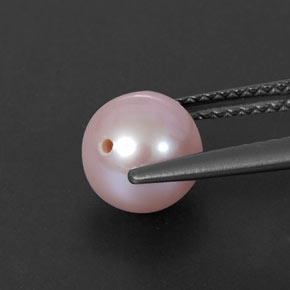 Perla rosa natural de 2,67 ct, esfera / bola, opaco