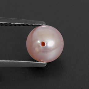 Perla rosa natural de 2,48 ct, esfera / bola, opaco