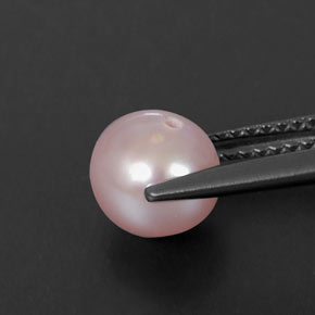 Perla rosa natural de 2,48 ct, esfera / bola, opaco