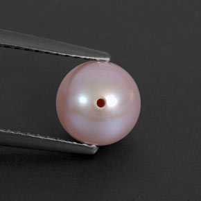 Perla rosa natural de 2,53 ct, esfera / bola, opaco